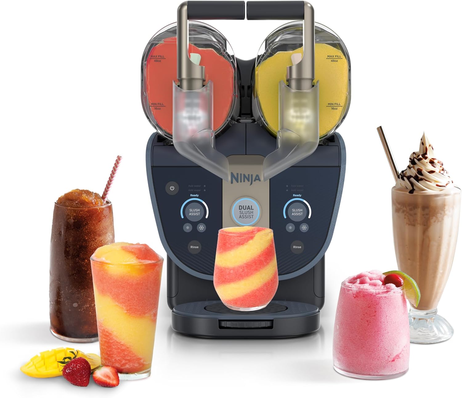 Ninja SLUSHi Professional Drink Maker, 7+ Servings, Black, FS301| No Ice Needed, 5 Preset Programs, Rapid Chill Technology, 7+ Servings, 88-Oz Easy-Fill Container, Dishwasher Safe Parts