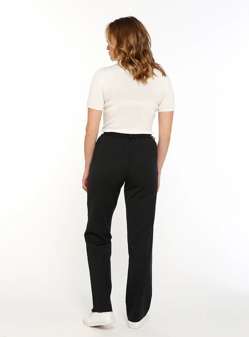 Pantalon femme en laine noir