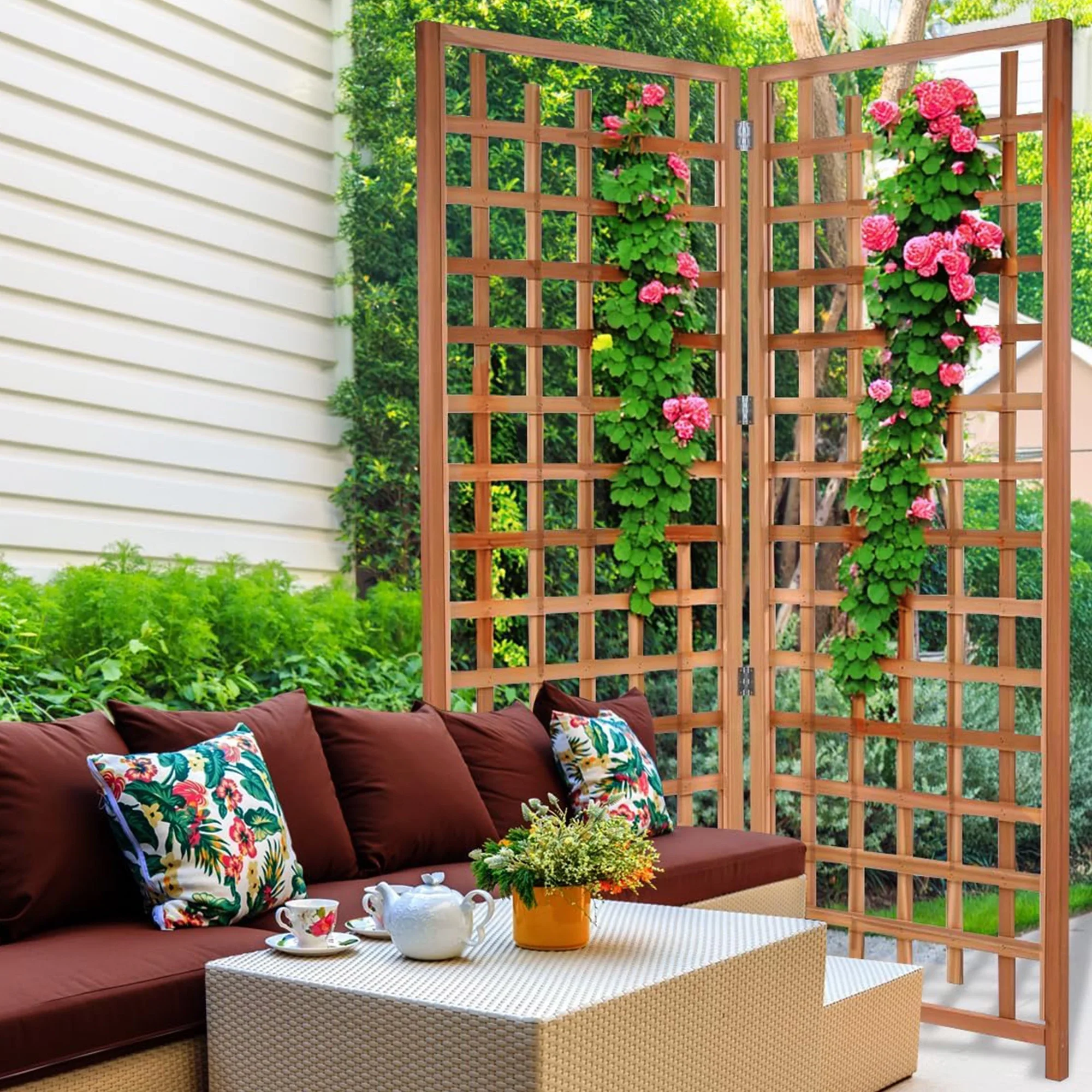 All Things Cedar TS33 Trellis Panel - Cedar Garden Trellis for Climbing Plants