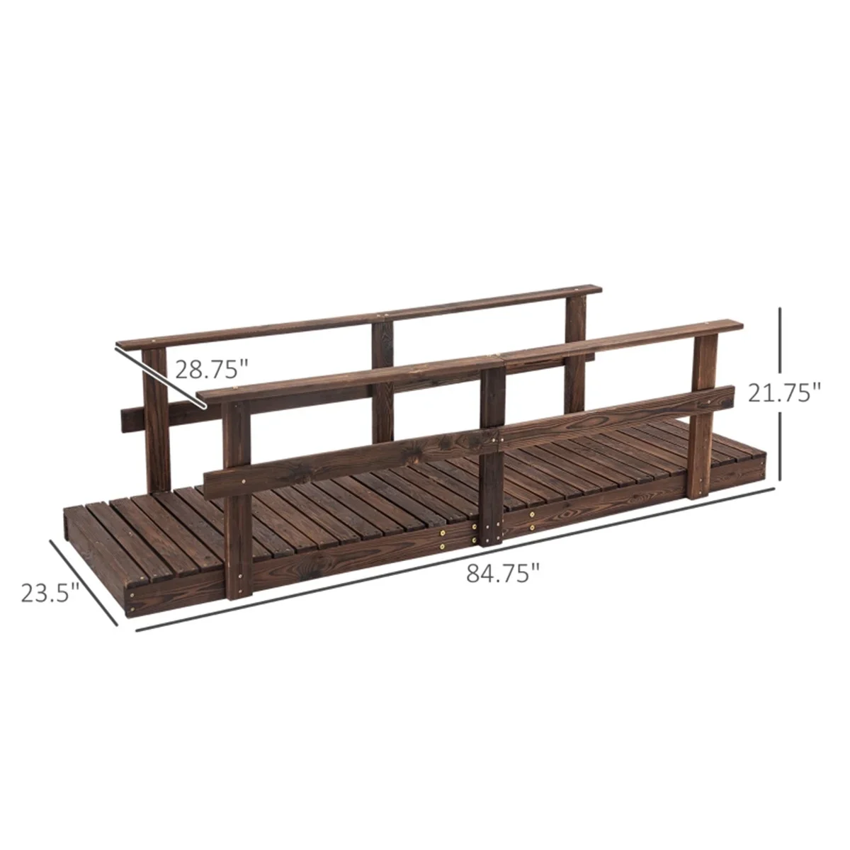 5 ft Wooden Garden Bridge Arc Footbridge