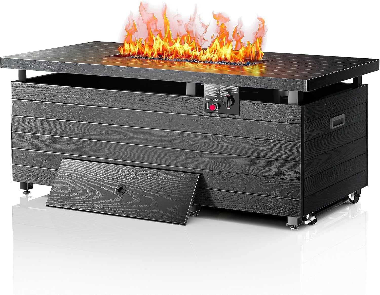 51” Outdoor Propane Fire Pit Table, 50000 BTU 4-in-1 Gas Fire Pits, Gray