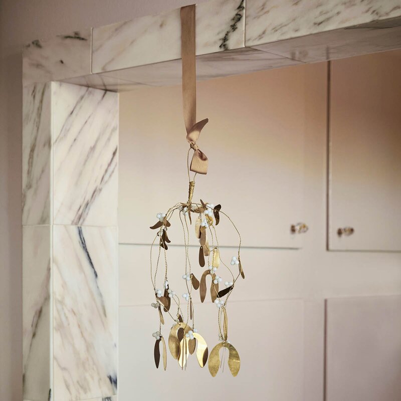 Mistletoe julepynt 37 cm messing