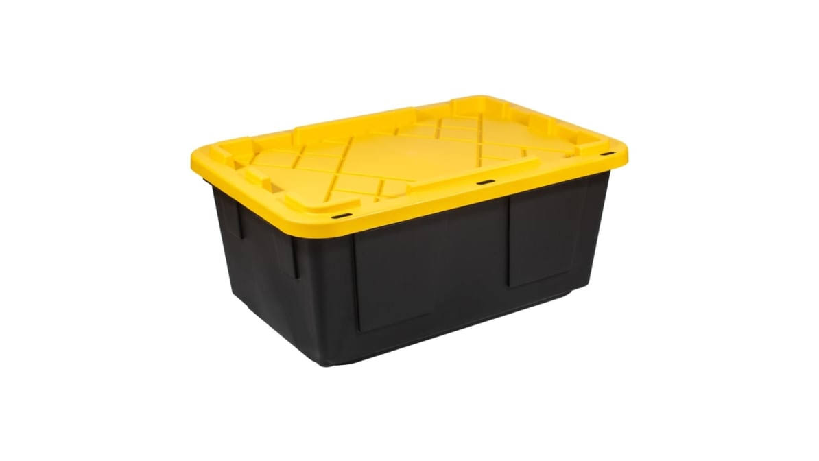Office Depot Brand by Greenmade Professional Storage Totes, 23-Gallon, Black/Yellow
