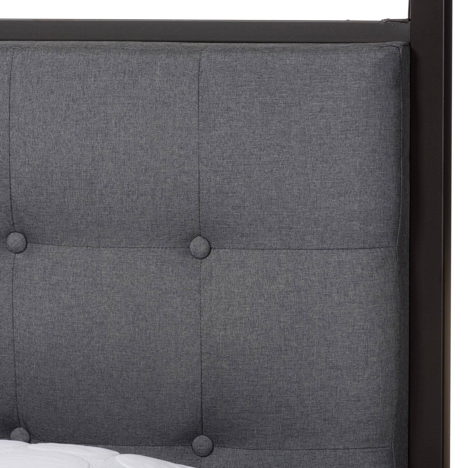 Baxton Studio Eleanor Vintage Black Finished Metal Canopy Queen Bed