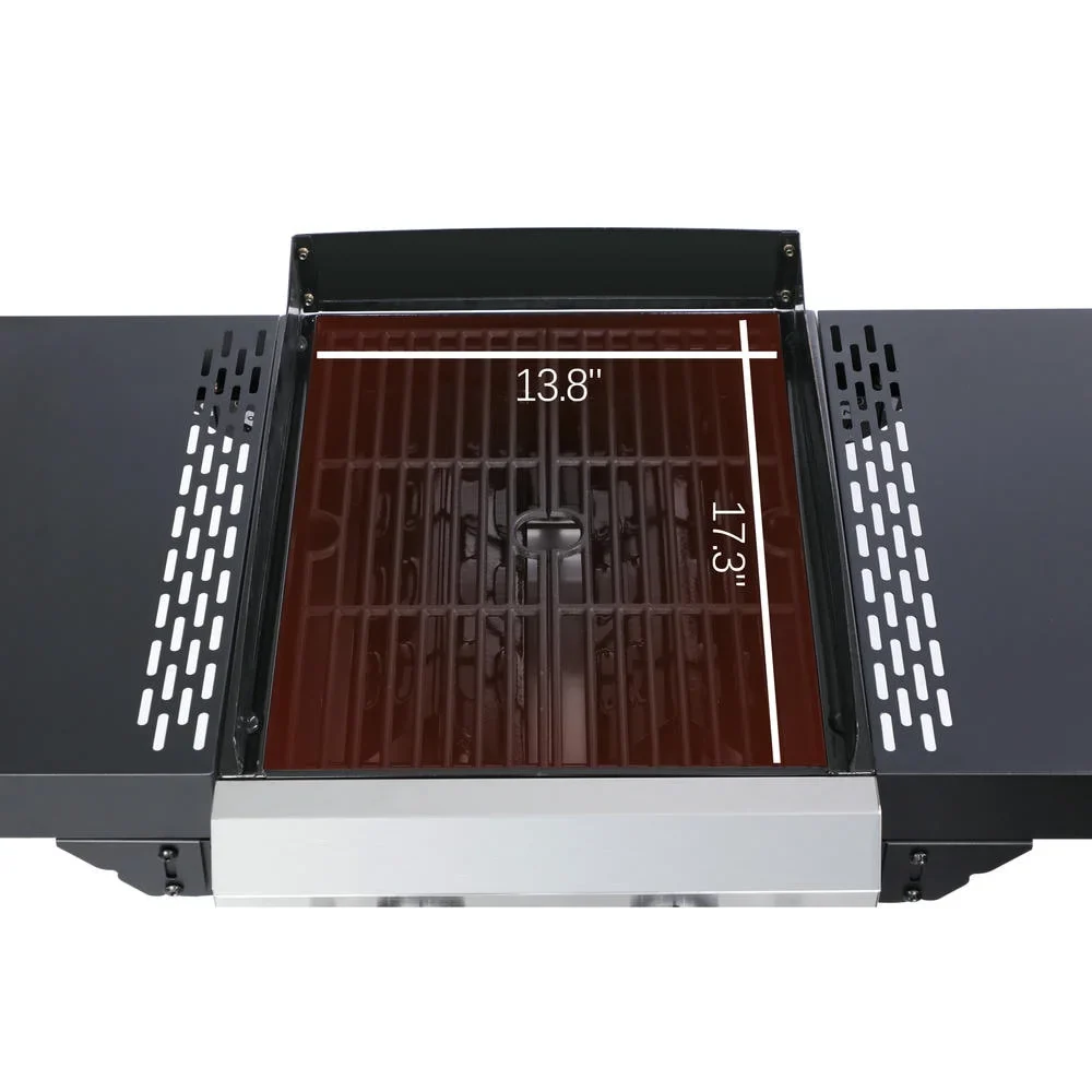 GVN Garden Grill, Patio Backyard Barbecue Grill,2-Burner Propane Gas BBQ Grill, Pizza Box, 24600BTU Output With Wire Enamel Cooking Grids