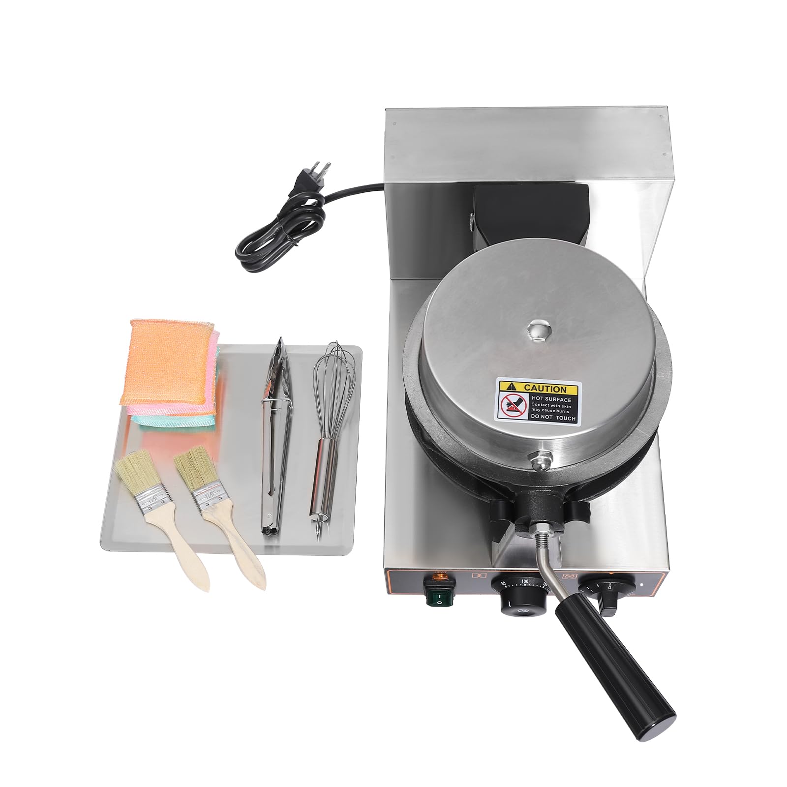 Commercial Bubble Waffle Maker Machine, 1300W Electric Egg Waffle Maker Hong Kong Waffler Non stick Coating, 180° Rotating, Temperature Control &Timer,Ready in under 5 Minutes