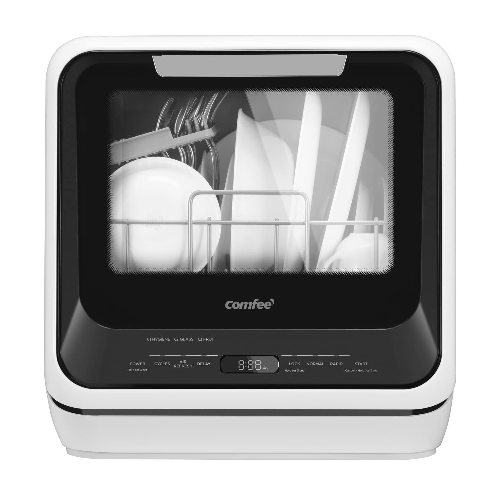 Comfee' Portable Dishwasher Countertop, Mini Dishwasher with 5L Built-In Water Tank