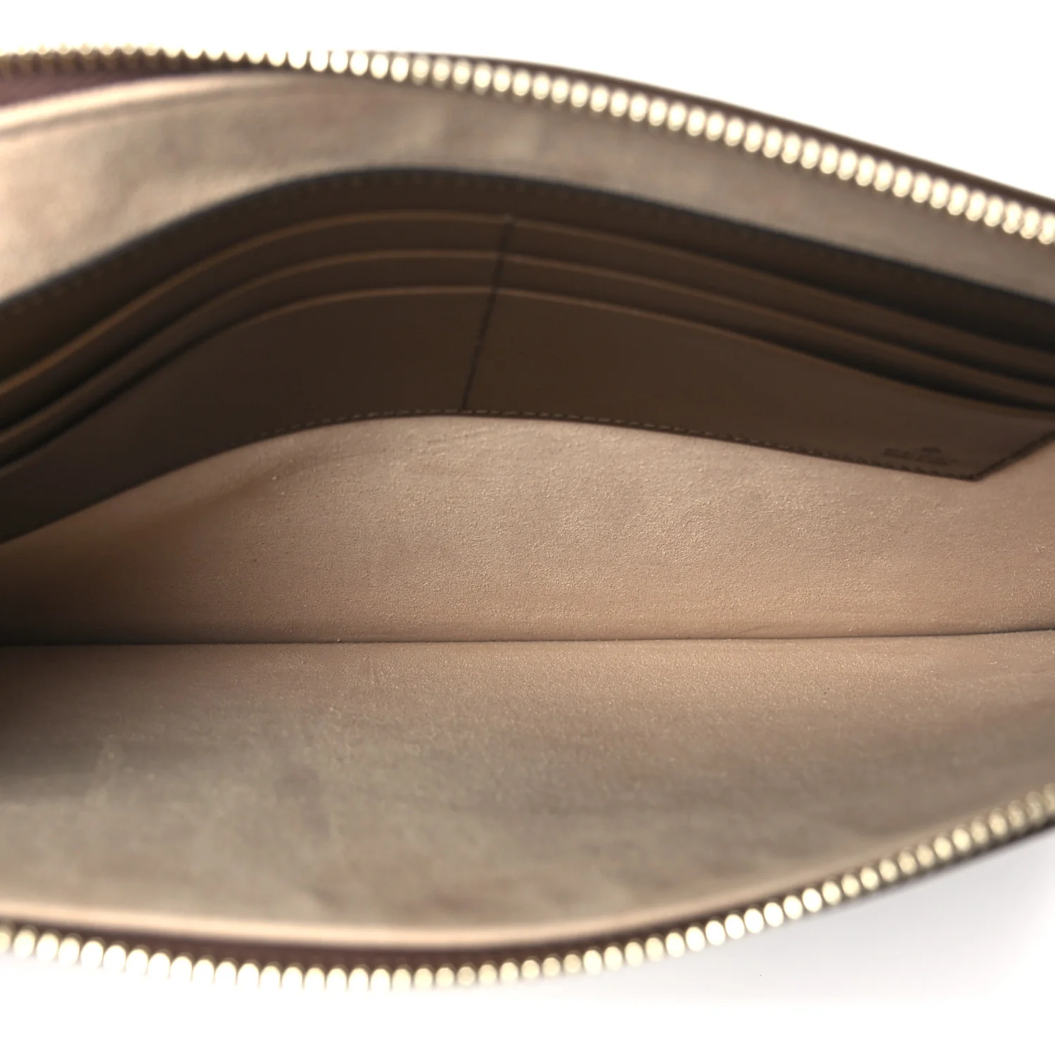 GG Supreme Monogram Azalea Calfskin Retro Interlocking G Wristlet Pouch Beige Ebony Brown Sugar