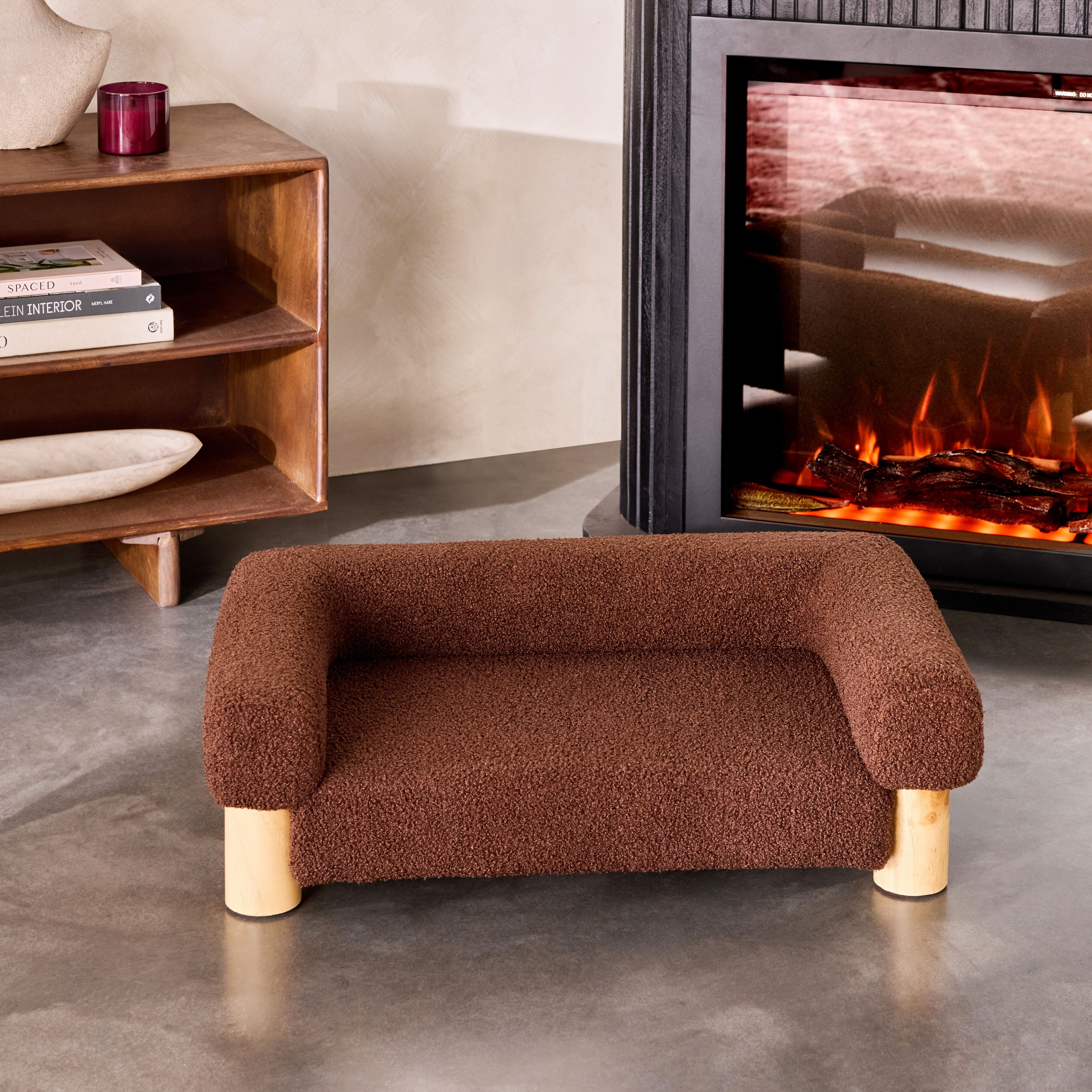 Maggie Boucle Pet Bed Chocolate