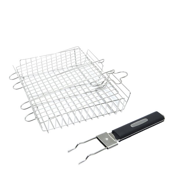 Grillkurv avtakbart håndtak 34x7 cm