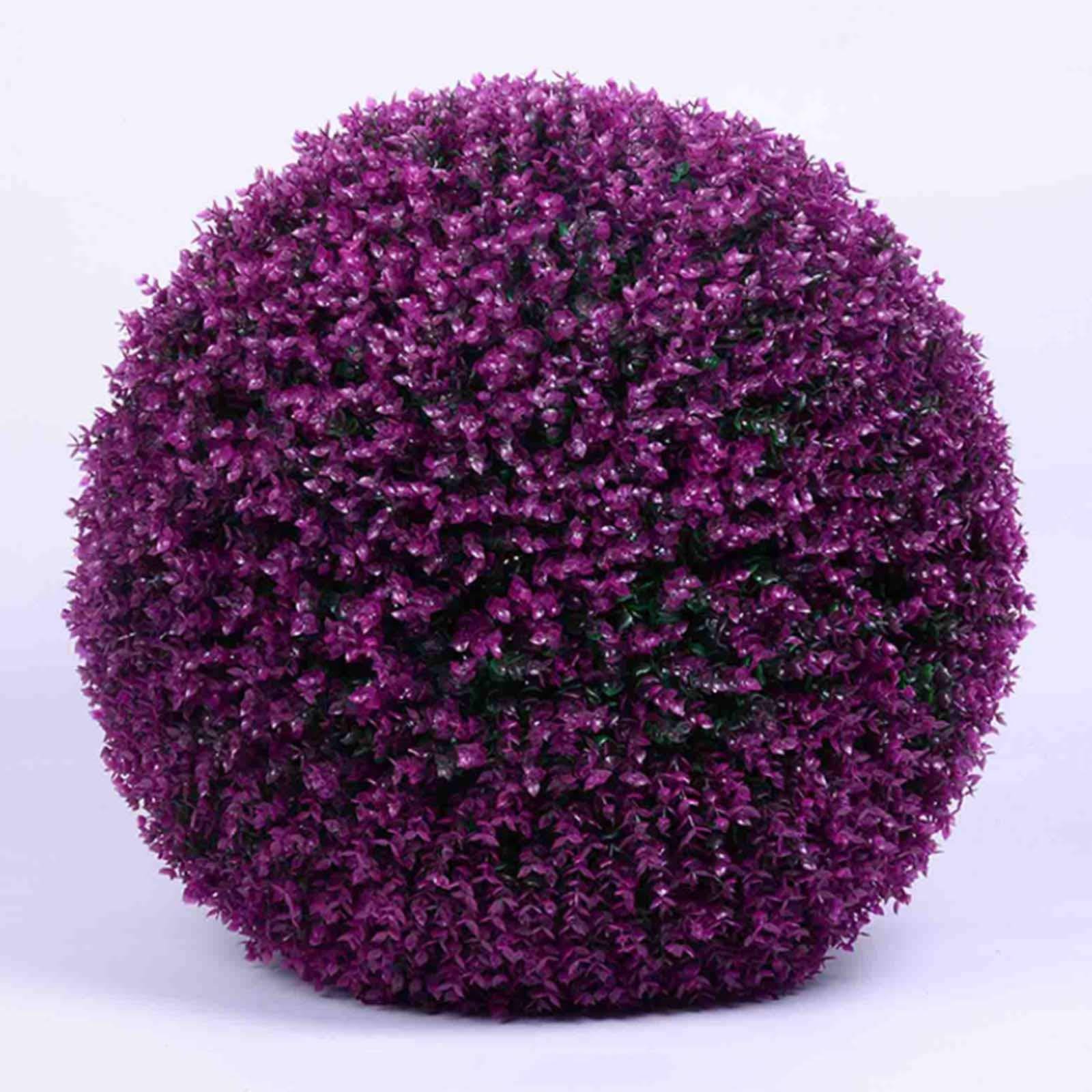 LXUXZ Artificial Plant Topiary Ball Greenery Decorative Faux Boxwood Foliage Holiday Plants Spring Summer Decor (Purple, 40cm=15.7in)