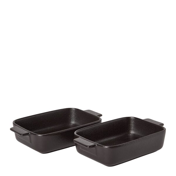 Ildfast form porselen 19x11 cm 2 stk svart