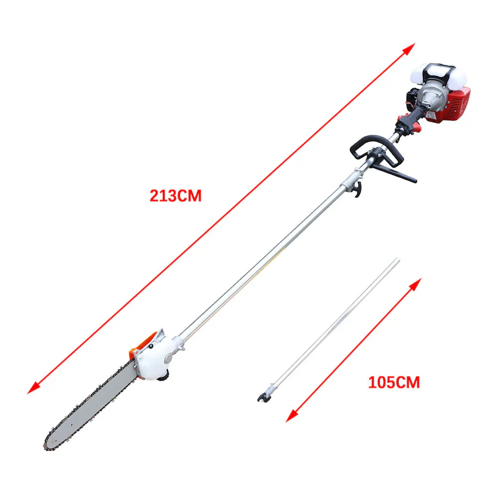 YIYIBYUS Pruner Pole Saw 42.7cc 2-Stroke Gas Powered Tree Trimmer Chainsaw Branch Pruning Cordless Long Reach Extension Garden