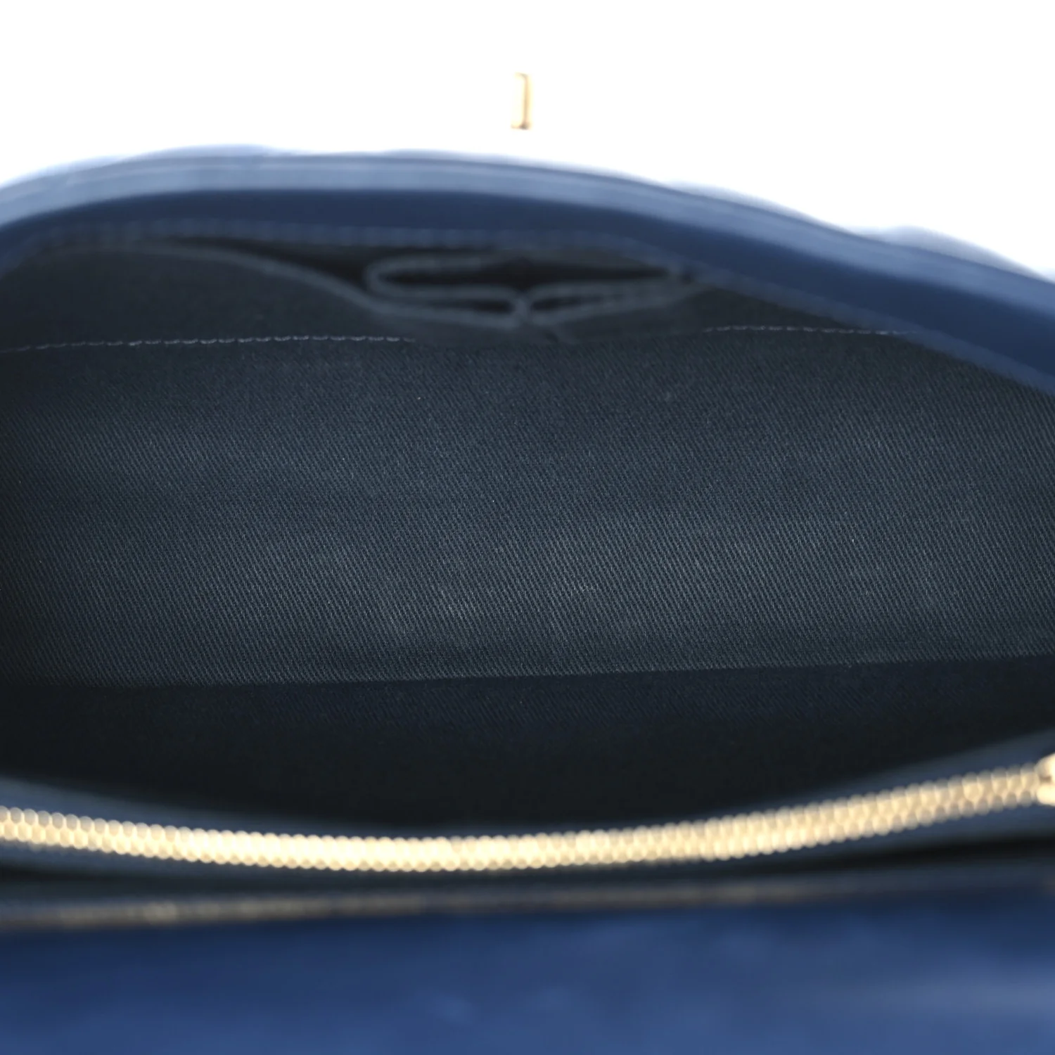 Aged Calfskin Chevron Quilted Small Coco Handle Flap Blue