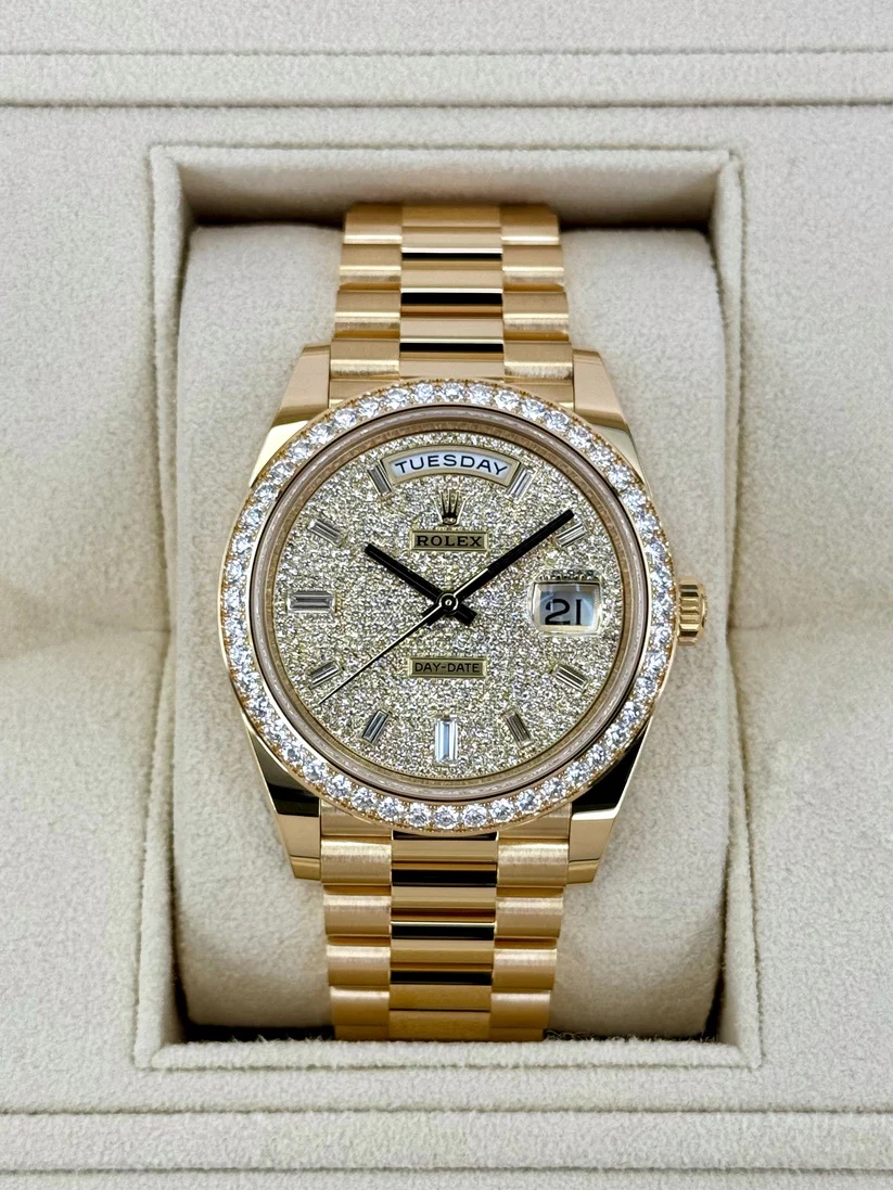 [Super Clone]RLX Day-Date 40mm Diamond Dial Watch 228348RBR-0037