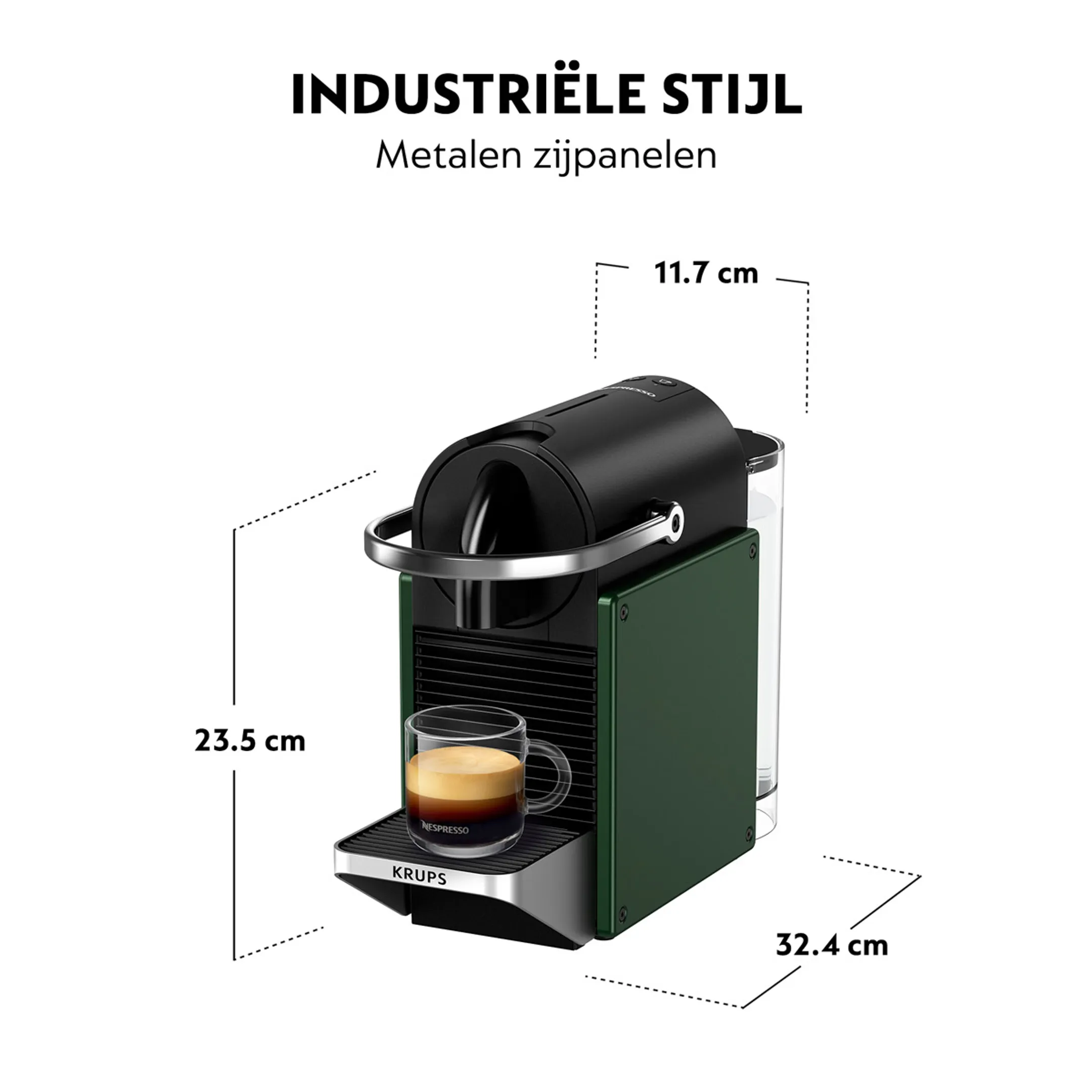 Krups Nespresso Koffiemachine Pixie Redesign Dark Green