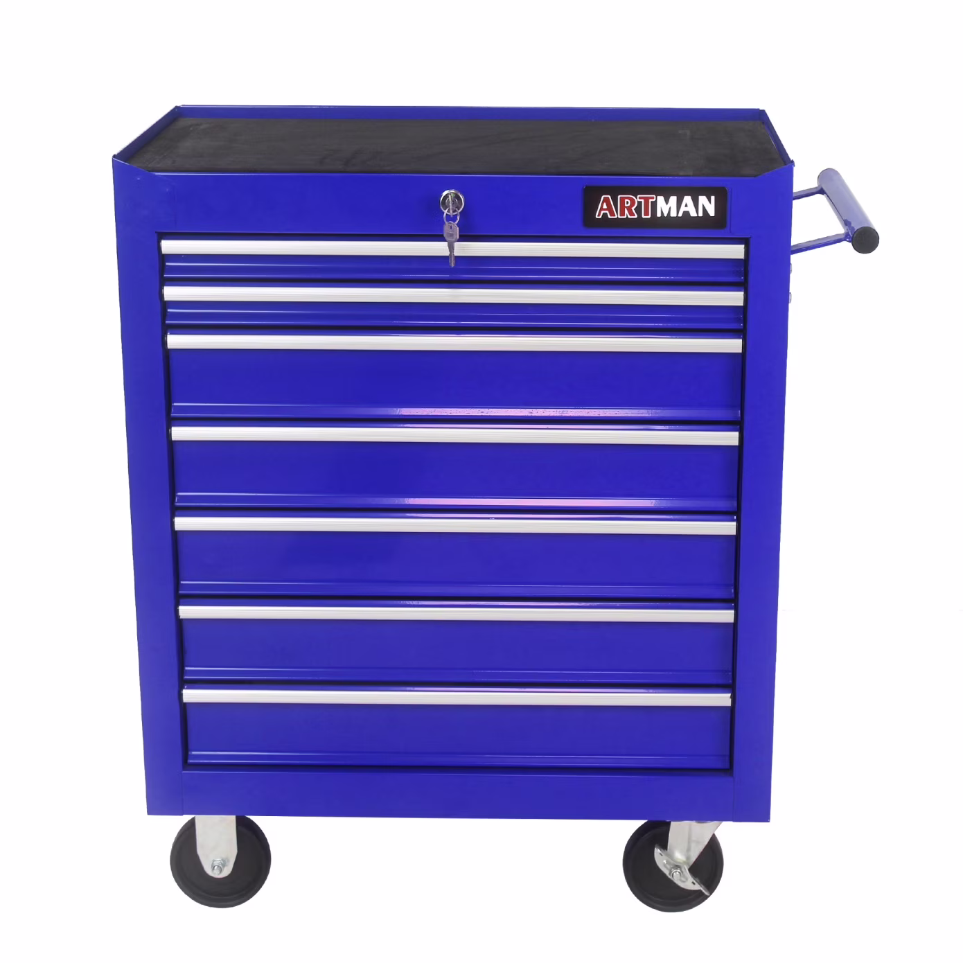 7-Drawer Rolling Tool Chest with Wheels, Metal Tool Cart Storage Cabinet with Lock, Tool Box Storage Organizer for Garage, Warehouse, Workshop, Repair Shop, Blue