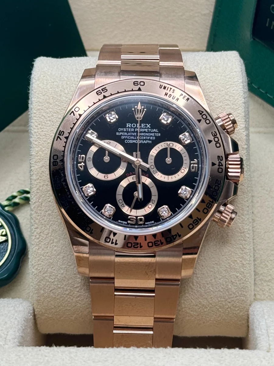[Super Clone]RRolex Daytona Rose Gold / Black / Diamond-Set  m126505-0002