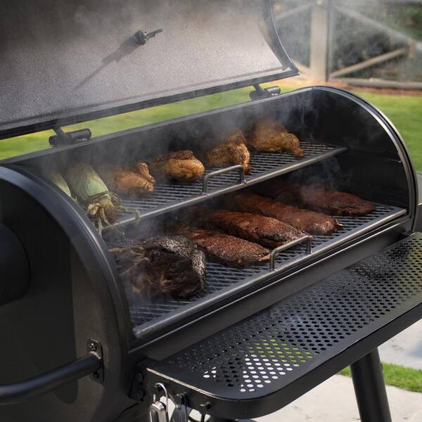 Grand Champ Charcoal Grill and Offset Smoker in Black Image 5