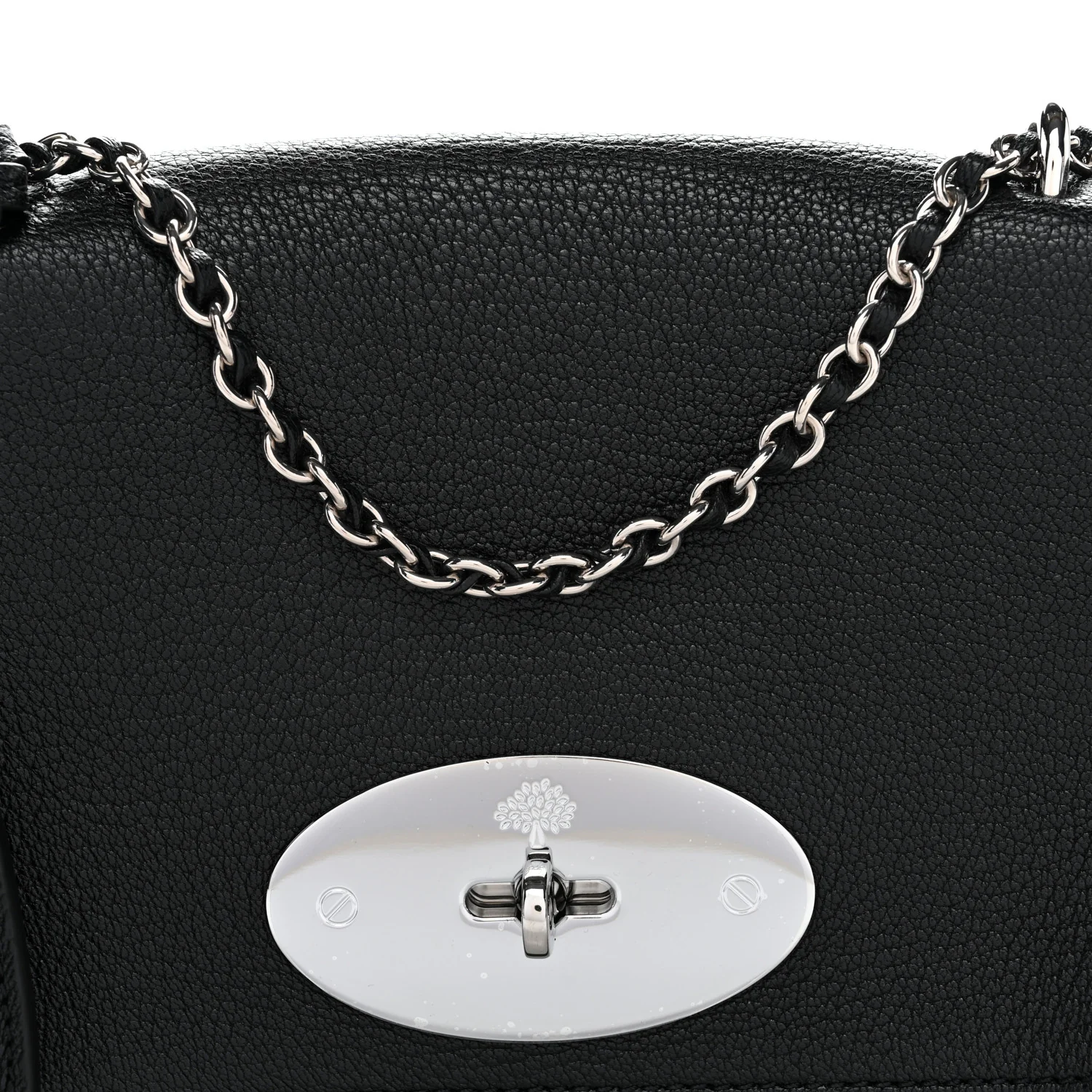 Glossy Goatskin Small Lily Flap Black