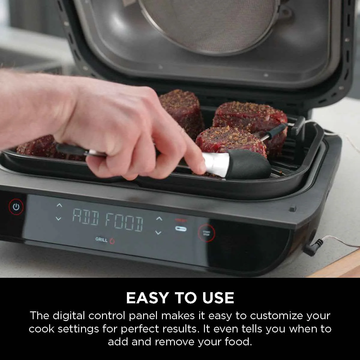 Foodi Smart XL 4-in-1 Indoor Grill with 4-Quart Air Fryer, Roast, Bake, and Smart Cook System, FG550 - Image 9