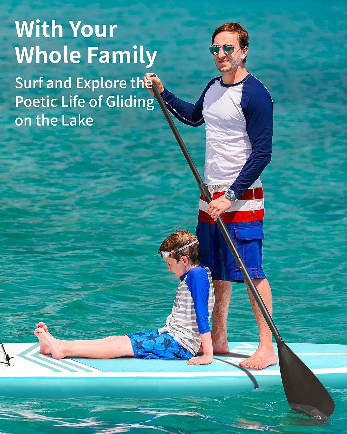 10 in Inflatable Stand up Paddle Board 6 in Thick SUP Paddle Board with Paddleboard Accessories Triple Action Pump Fishing Green(Green) - Image 6
