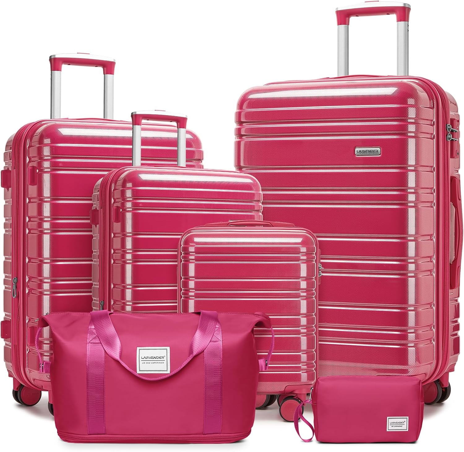 Ensemble de 6 valises, ensemble de valises rigides extensibles avec roulettes multidirectionnelles, ensemble de bagages à roulettes légers