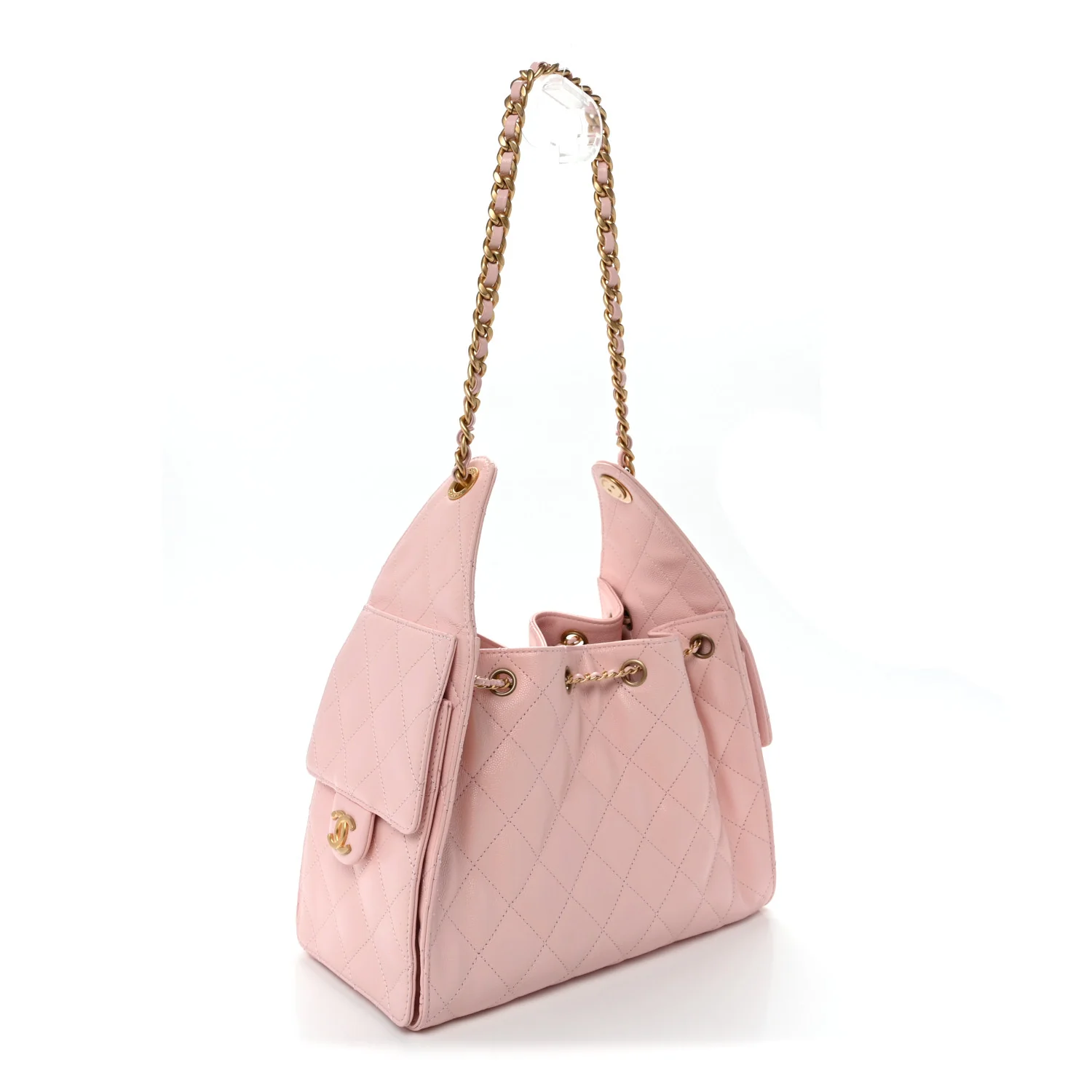 Caviar Quilted Small Chanel 25 Handbag Light Pink