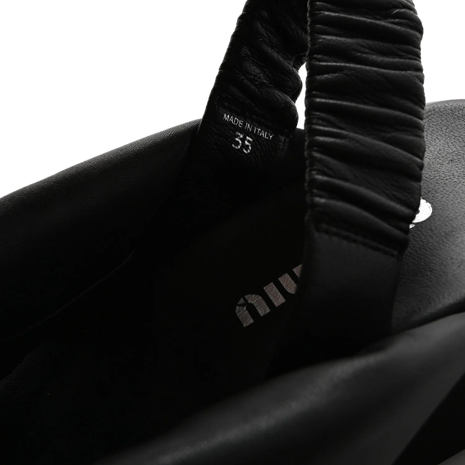 Padded Nappa Flatform Sandals 35 Black