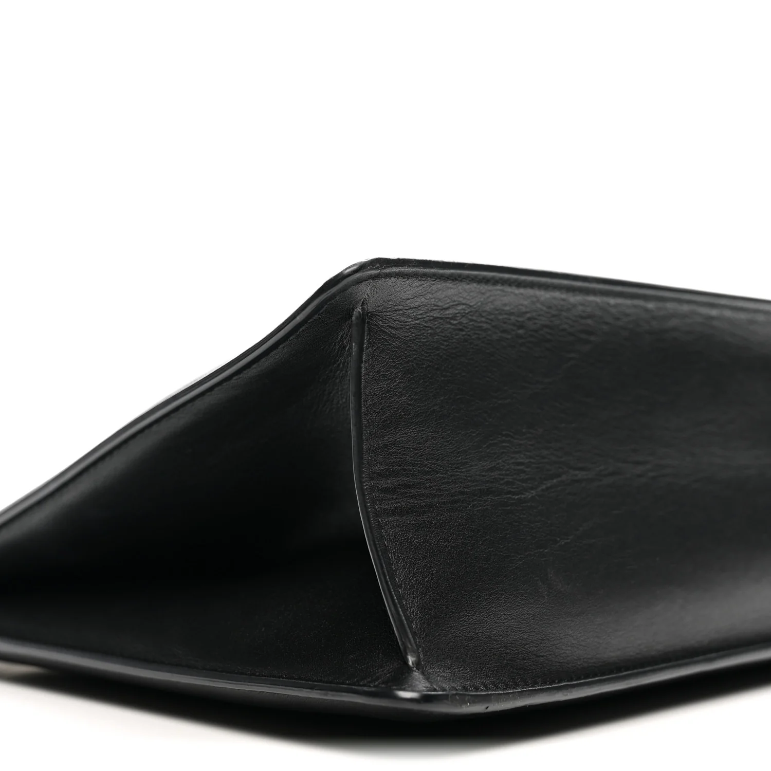 Smooth Calfskin Medium Clasp Shoulder Bag Black