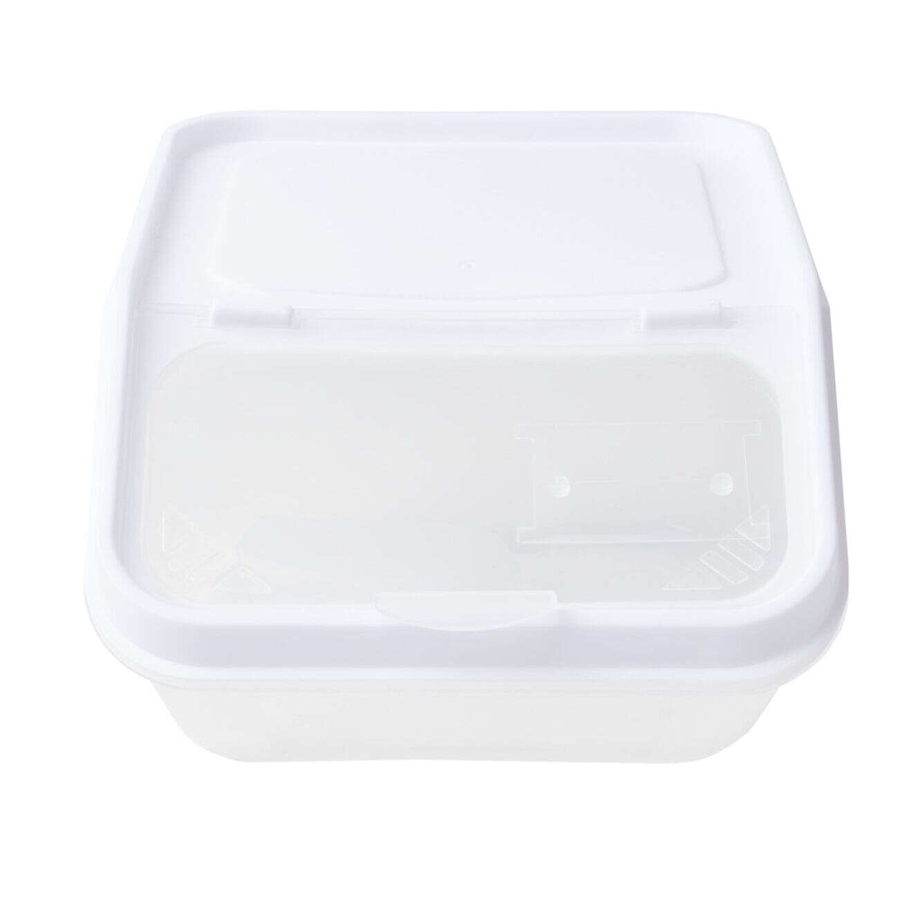 Boîte alimentaire avec couvercle et cuillère plastique blanc 23x13,5xH17,5cm