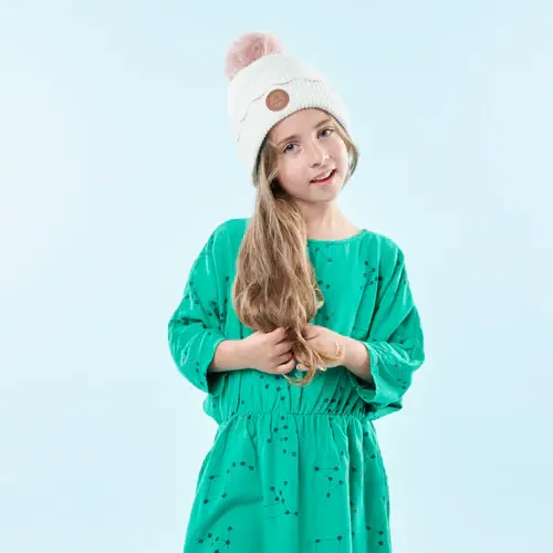 Bonnet Apple Rose Blanc Polaire