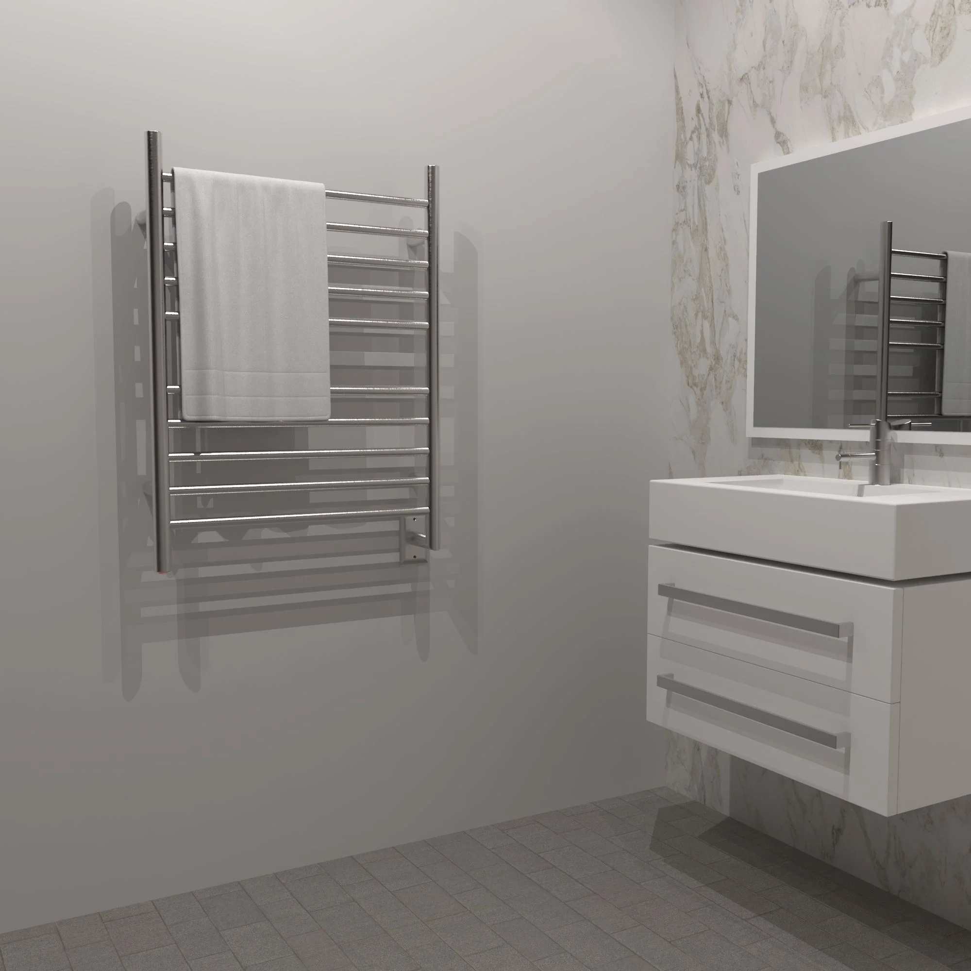 Amba Products 33.5" Gold Hardwired Straight 10 Polished Bar Towel Warmer