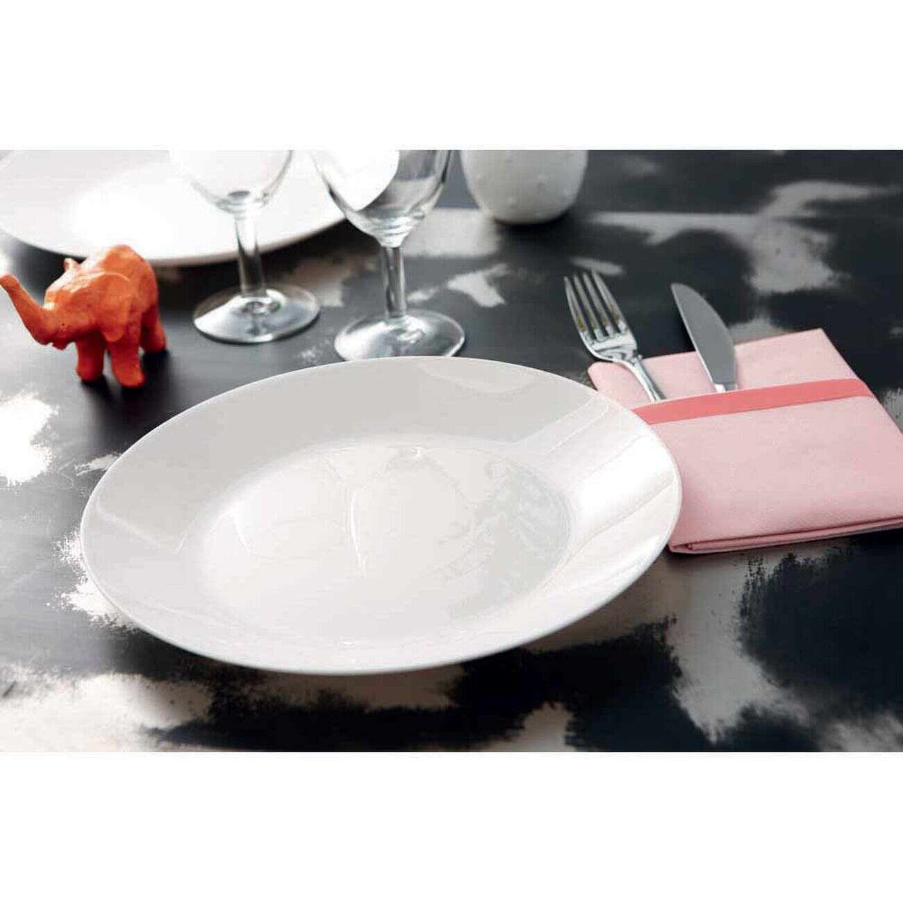 Assiette plate ronde Luminarc opale blanche Ø25cm