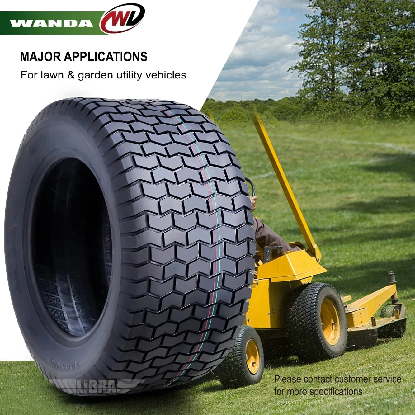 Set 4 15X6-6 20X8-8 Lawn Mower Tractor Cart Turf Tires 4 Ply-13114/13131 - Image 5