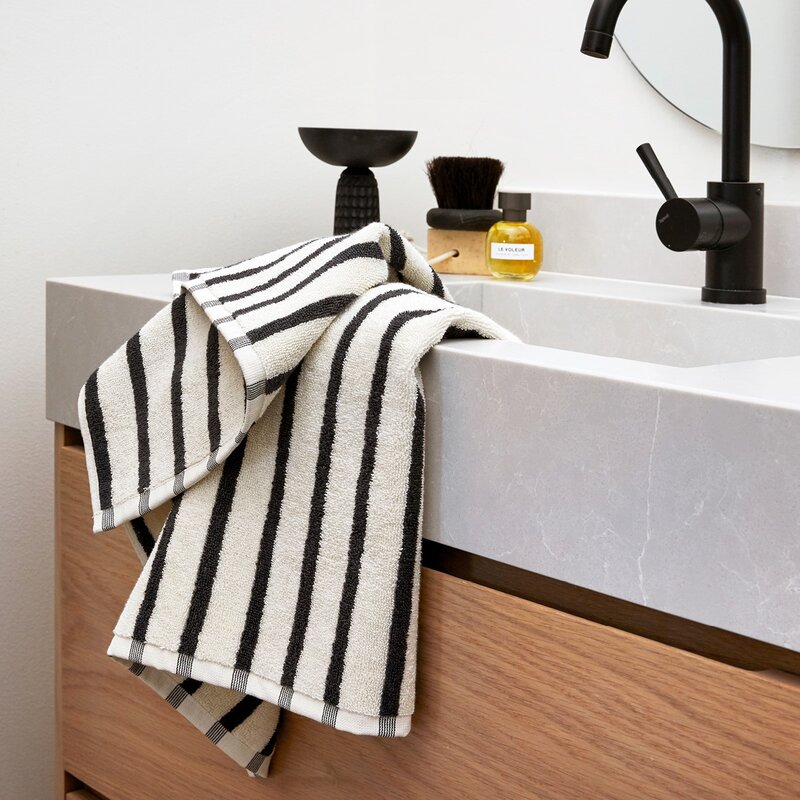 Everyday stripe håndkle 50x90 cm antrasitt