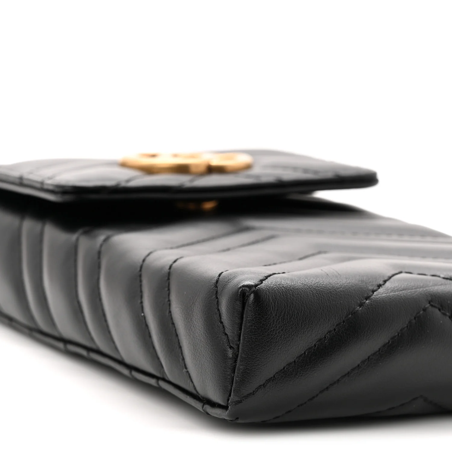 Calfskin Small GG Marmont Phone Crossbody Bag Black