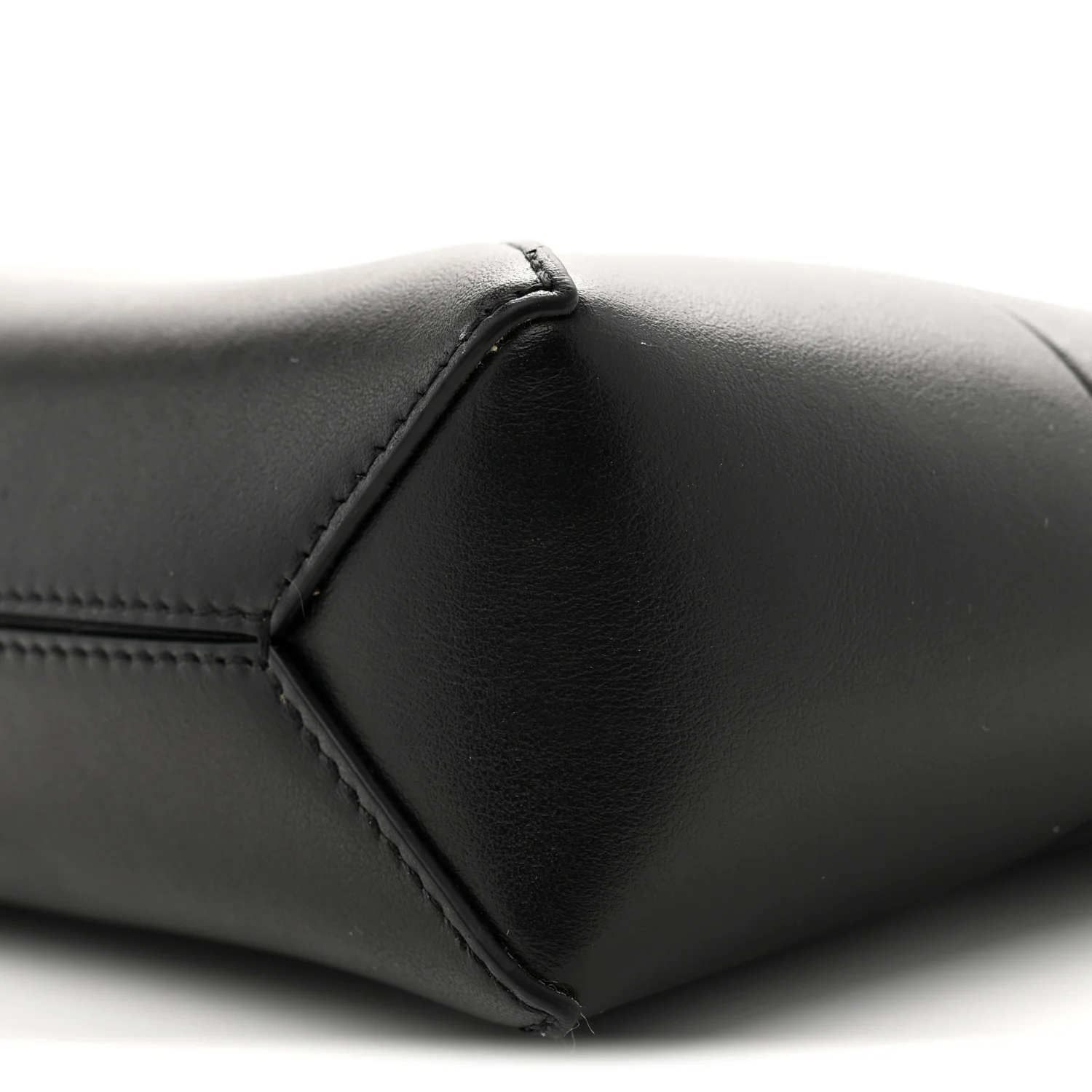 Shiny Calfskin Puzzle Fold Pouch Black