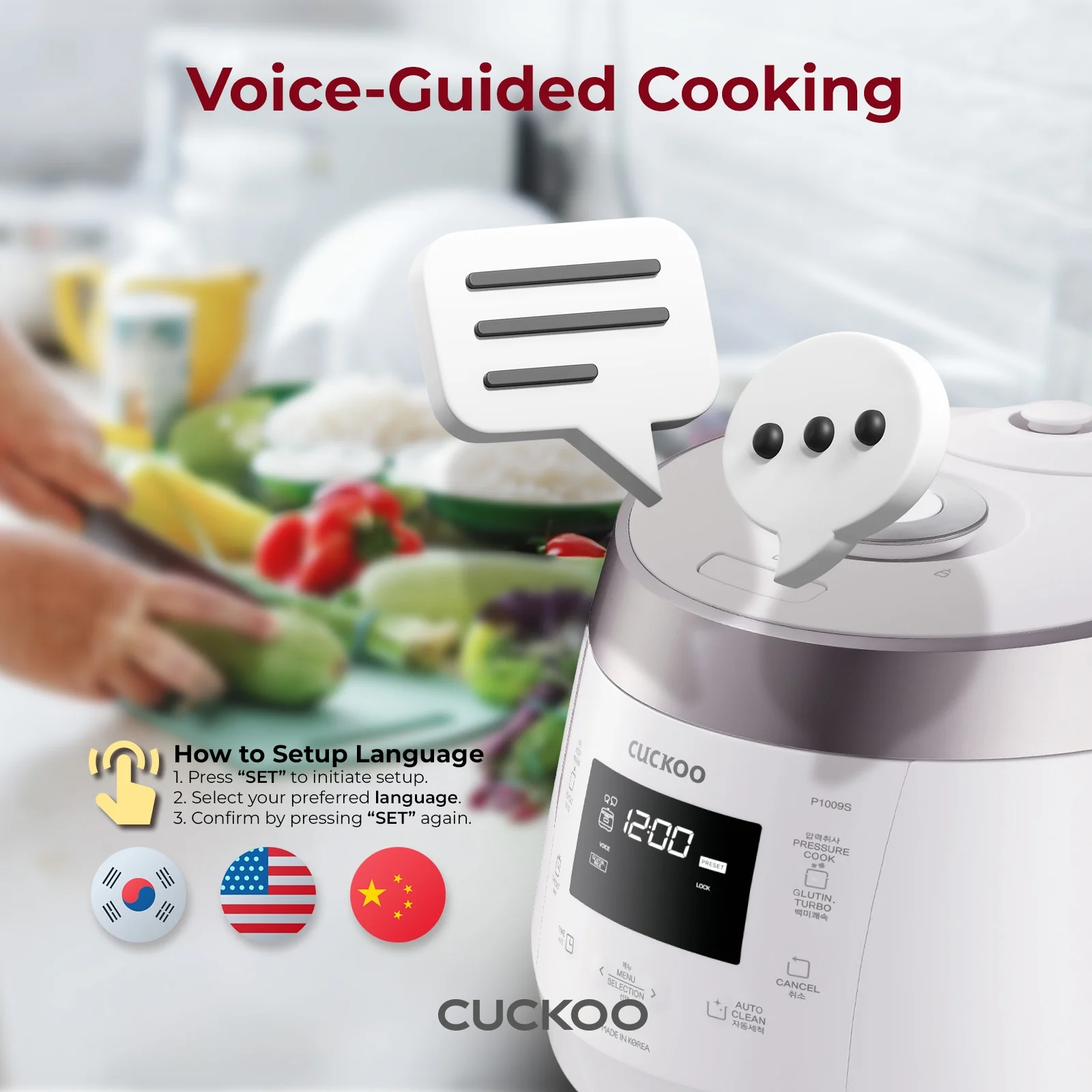 Cuckoo CRP - P1009SW 10 - Cup (Uncooked) Heating Pressure Rice Cooker & Warmer with Nonstick Inner Pot