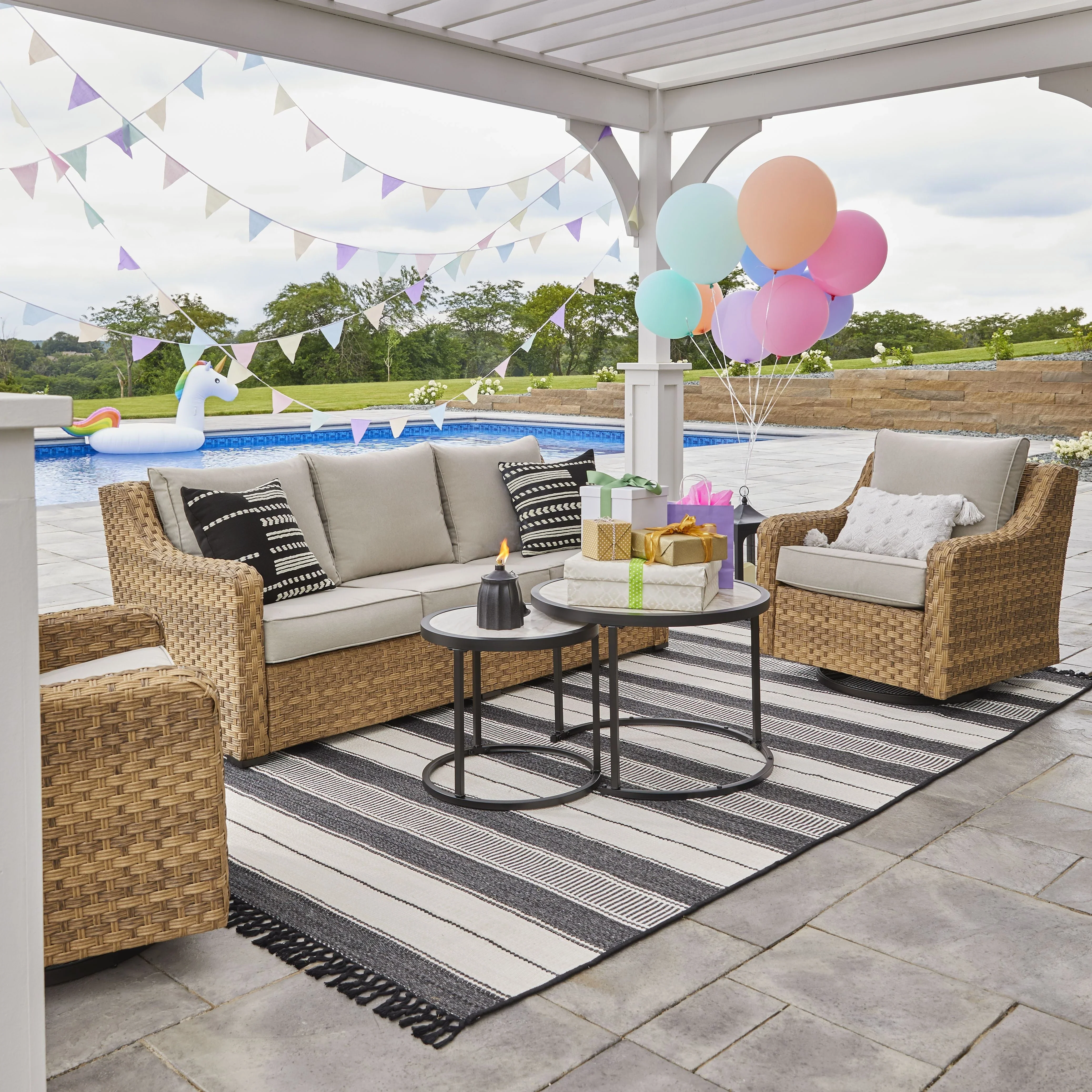 Better Homes & Gardens River Oaks 2-Piece Swivel Gliders with Patio Covers