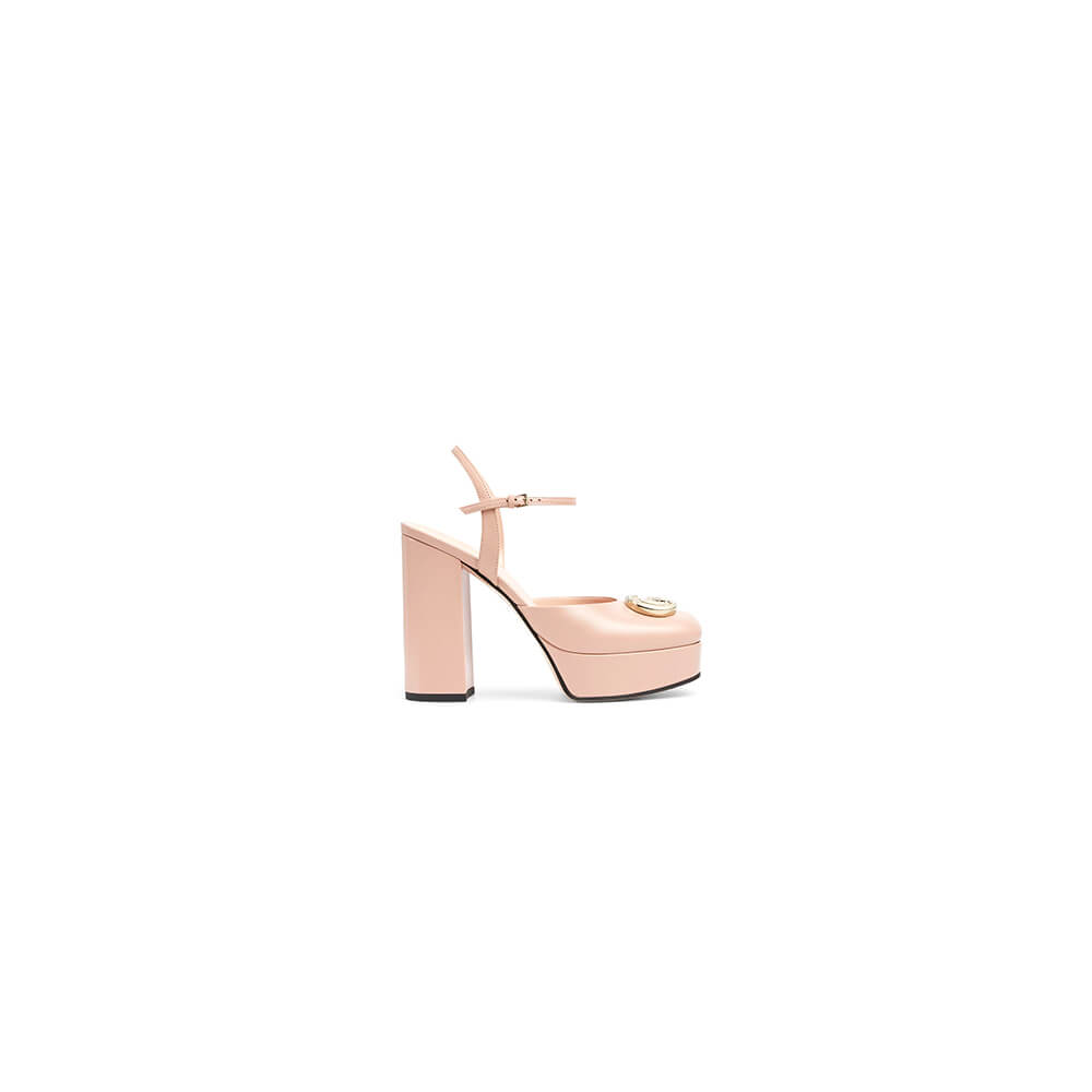 GUCCI Women s platform pump with crystal Double G