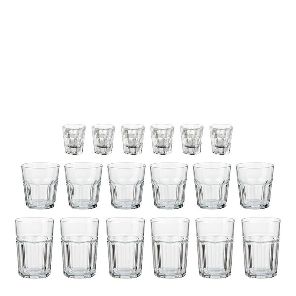 Atelier garnit glassett 18 deler 6x36 cl + 6x28 cl + 6x5 cl