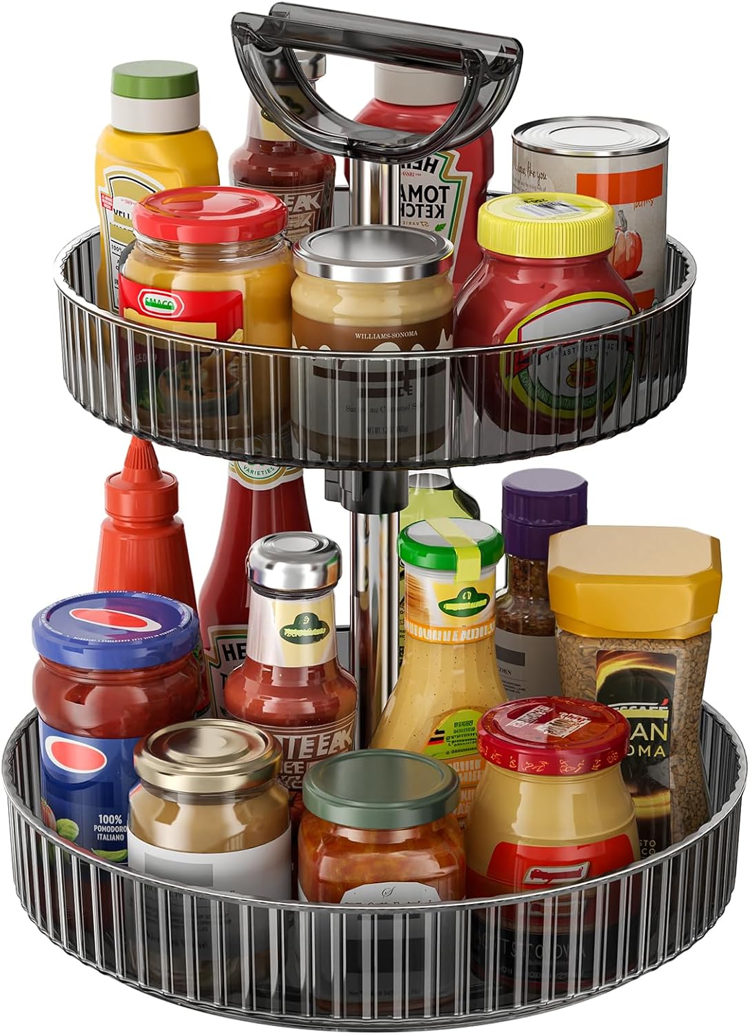 Lazy Susan Organizer – 2 Tier Rotating Spice Rack Turntable, 11.4