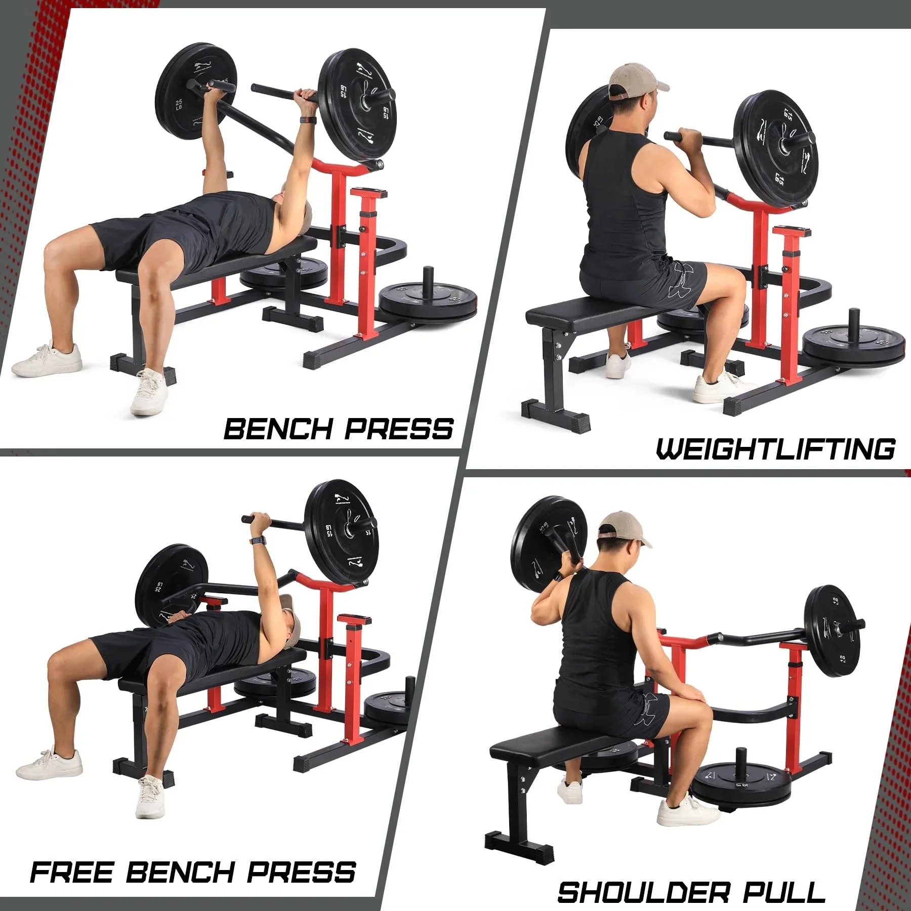 Chest Press Machine, 1050LBS Capacity, Independent Converging Arms, Weight Bench Press with Adjustable Flat Bench for Upper Body Workouts,…