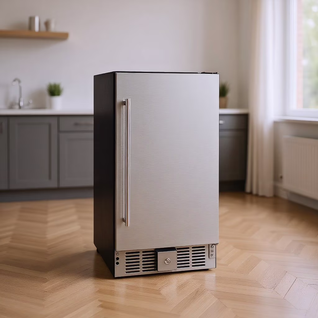 Resenkos Compact Refrigerator with Adjustable Thermostat and Stainless Steel Door - Silver, Compact Refrigerator Mini Fridge for Dorm/Bedroom/Office/Apartment, Food Storage or Drink Beer
