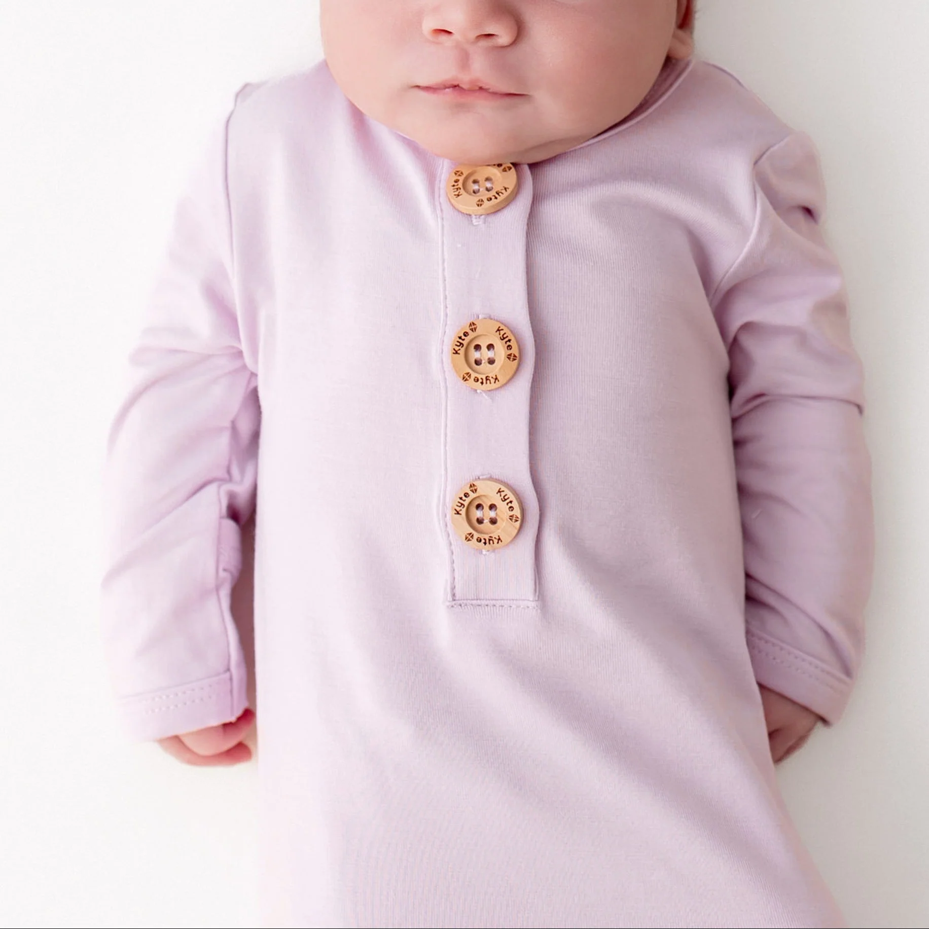 Knotted Day Gown with Hat Set in Thistle