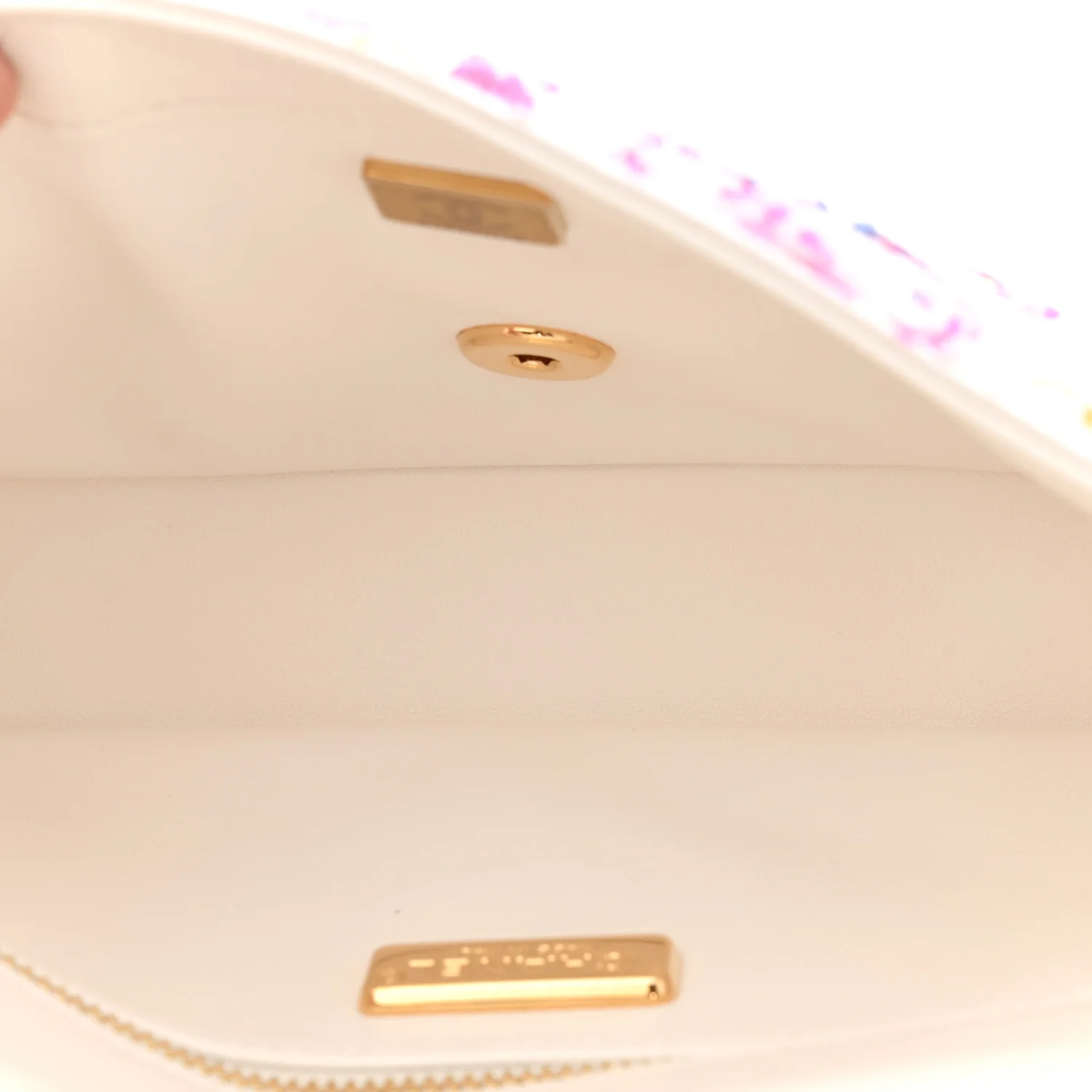 Sequin Logo CC Small Single Flap White Multicolor
