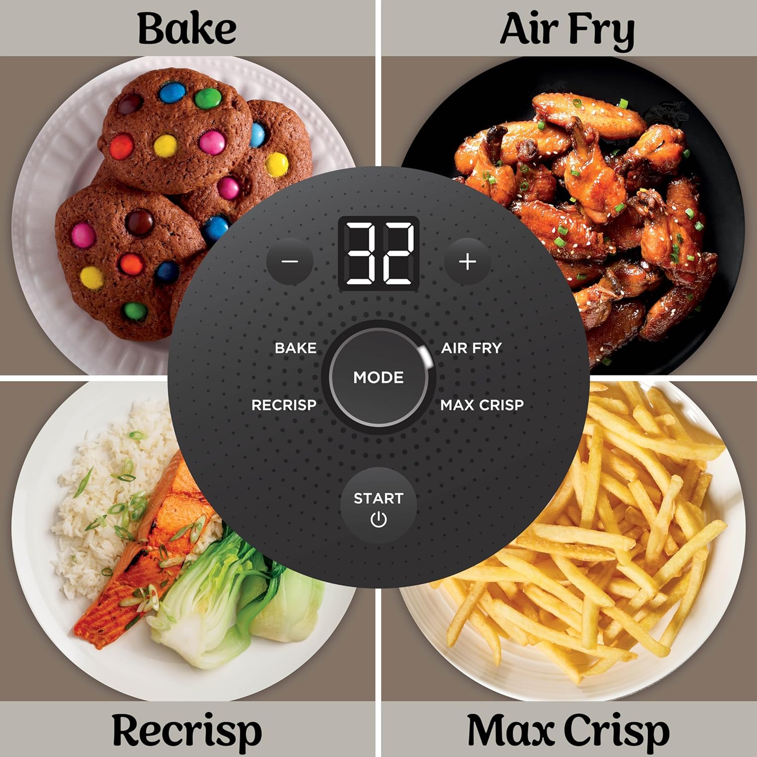 Ninja Crispi Glass Air Fryer, 4-in-1, Stone, FN101ST| Max crisp, bake, air fry, recrisp, 450F max, 4 Qt and 6 Cup containers, PFAS-free glass