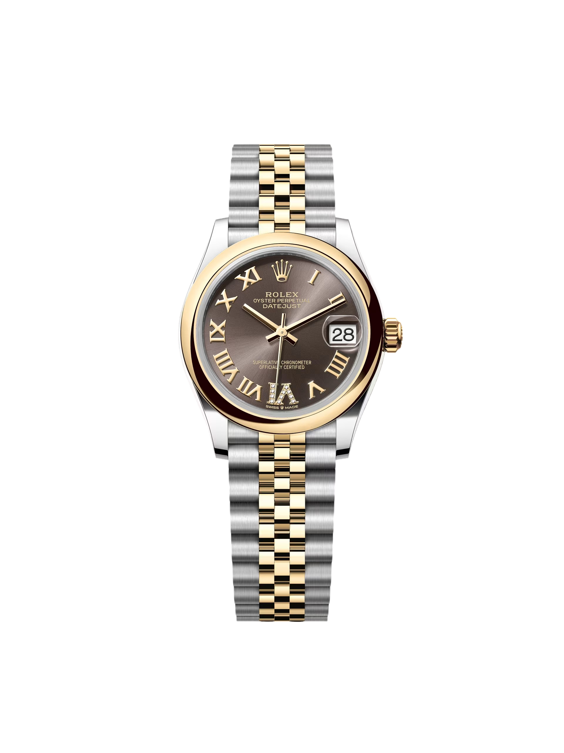 【Super Clone】RLX Datejust m278243-0013/0014  31mm Dark Grey Dial Yellow Rolesor Oyster Watch