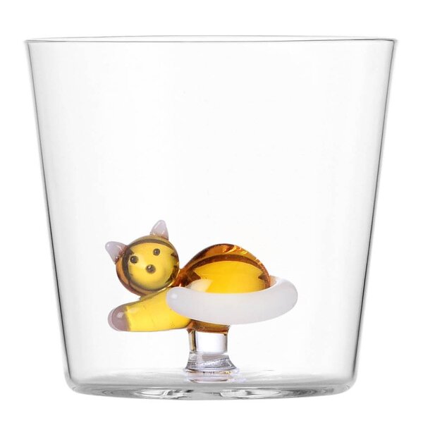 Tabby Cat vannglass 35 cl katt med hvit hale